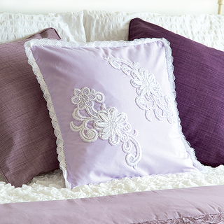 lace cushion in purple shades