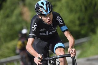 Chris Froome (Team Sky) on his way to winning stage 8 and the overall title at the Criterium du Dauphine