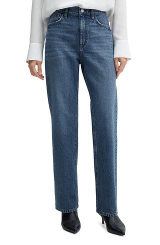 Mid Rise Straight Leg Jeans