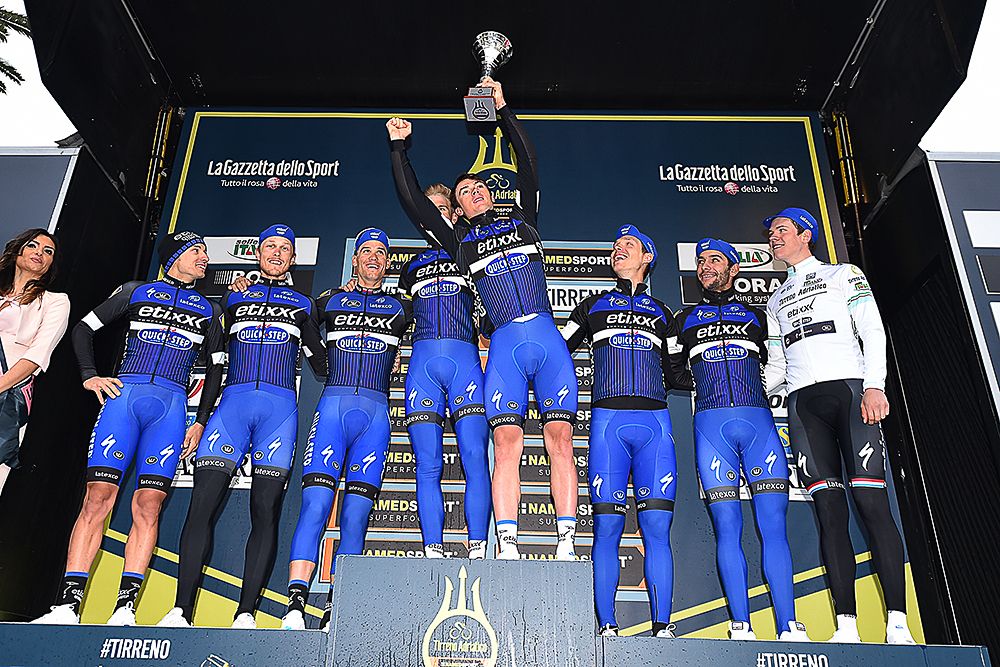Etixx-QuickStep on the Tirreno-Adriatico podium for best team