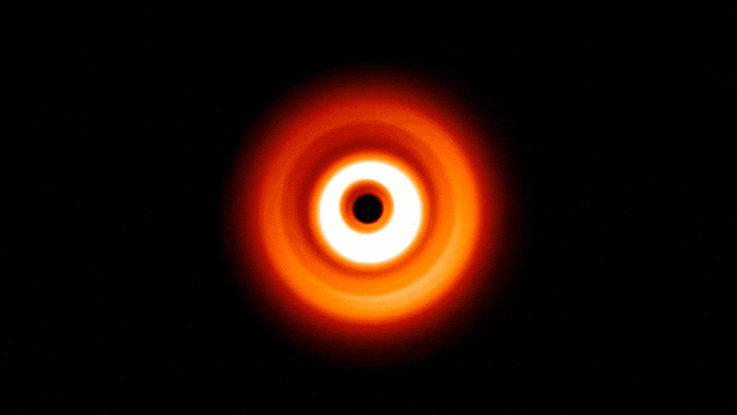 This NASA animation of Hubble Space Telescope observations shows the moving shadow around the young star TW Hydrae.