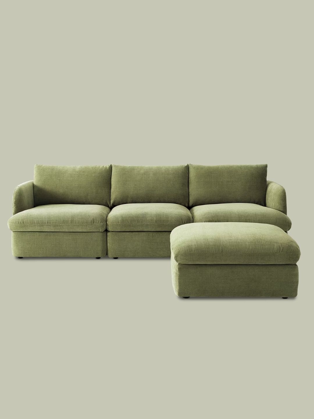 Castlery, Ollie Storage Extended 3 Seater Sofa With Footstool