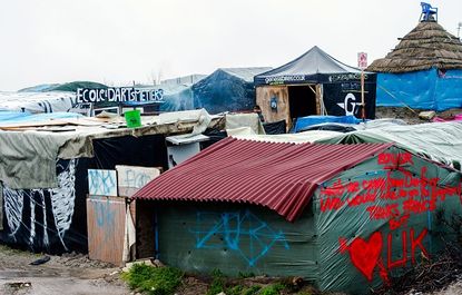 The "Jungle" refugee camp in Calais, France.