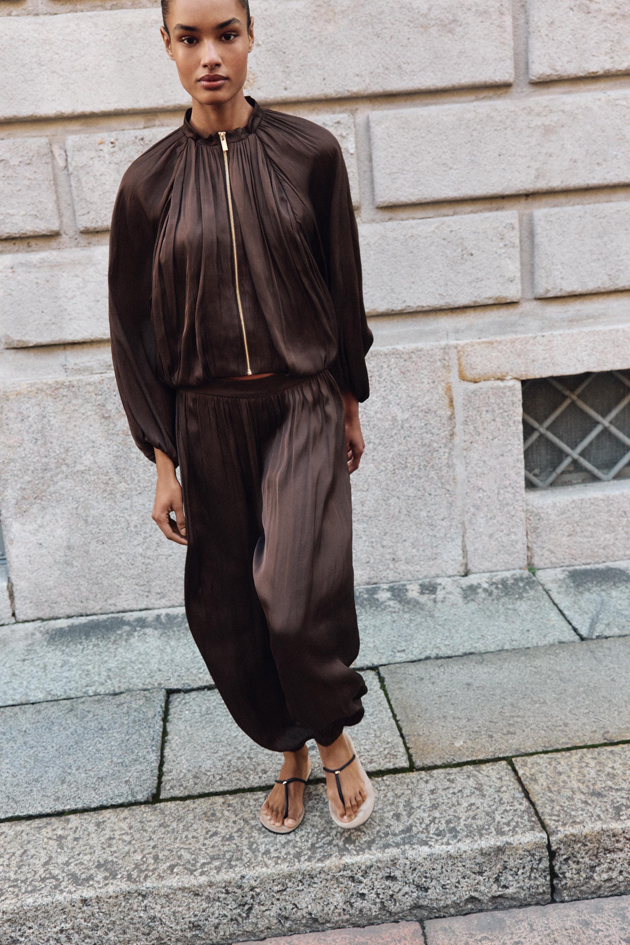 Satin Effect Balloon Pants