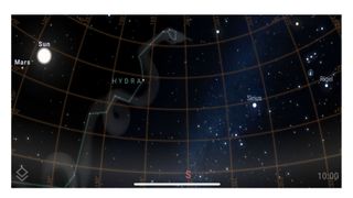 Star Rover review: Image shows the night sky in the app.