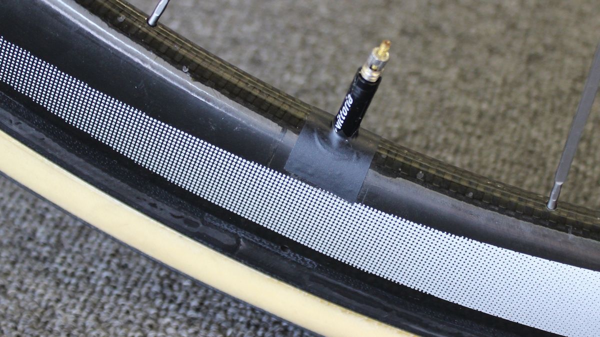 Electrical tape prevents any unwanted rattling from the tyre valves