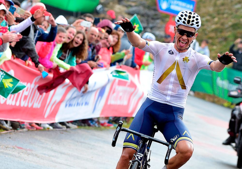 Stefan Denifl (Aqua Blue Sport) wins stage 17 at the Vuelta a Espana