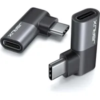 JSAUX 90 Degree Flat USB-C Male to USB-C Female Adapter [2 Pack]