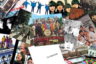 Composite of various Beatles album covers