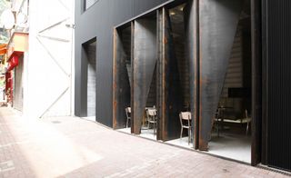 Building with black walls