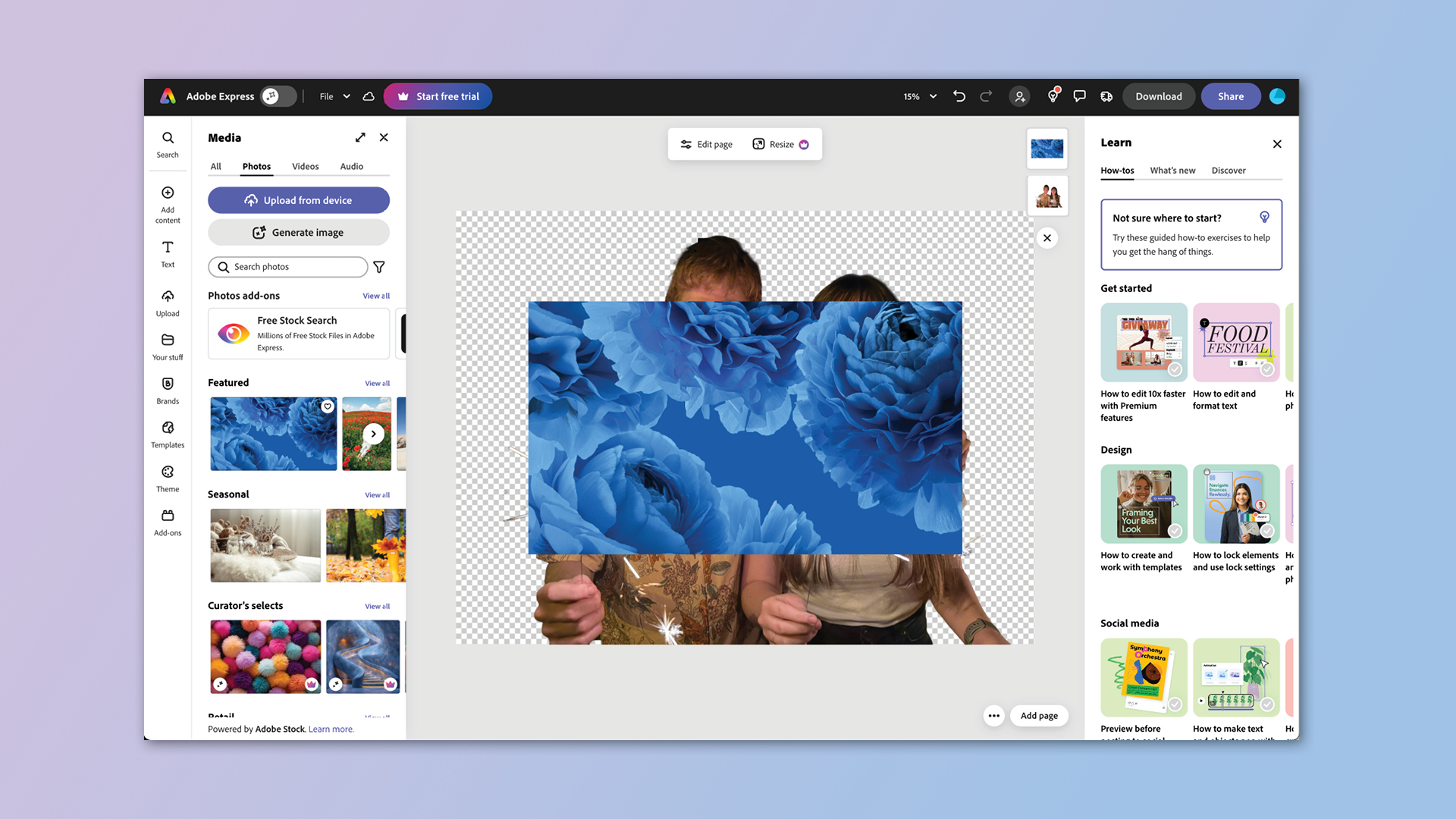 How to add a new background to a photo