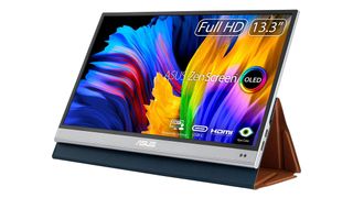 Product shot of Asus ZenScreen OLED MQ13AH, one of the best portable monitors