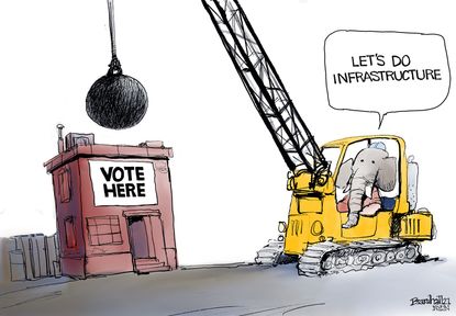 Political Cartoon U.S. gop voter suppression