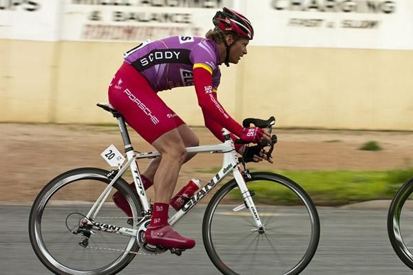 Tour leader Stuart Shaw (Drapac Porsche) in action during stage twelve.