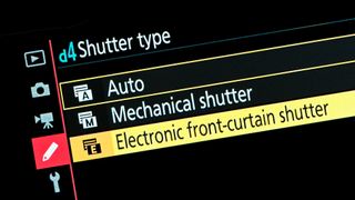 Nikon camera shutter types menu options