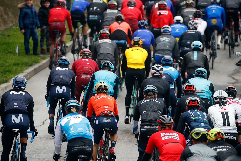 The Tirreno peloton in action during stage 5
