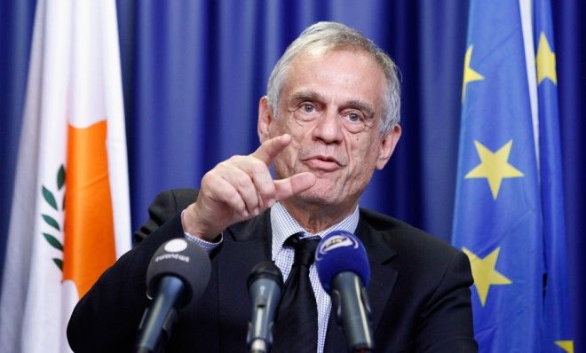 Cyprus&amp;#039; Finance Minister Michalis Sarris speaks during the Eurogroup meeting in Brussels on March 25.