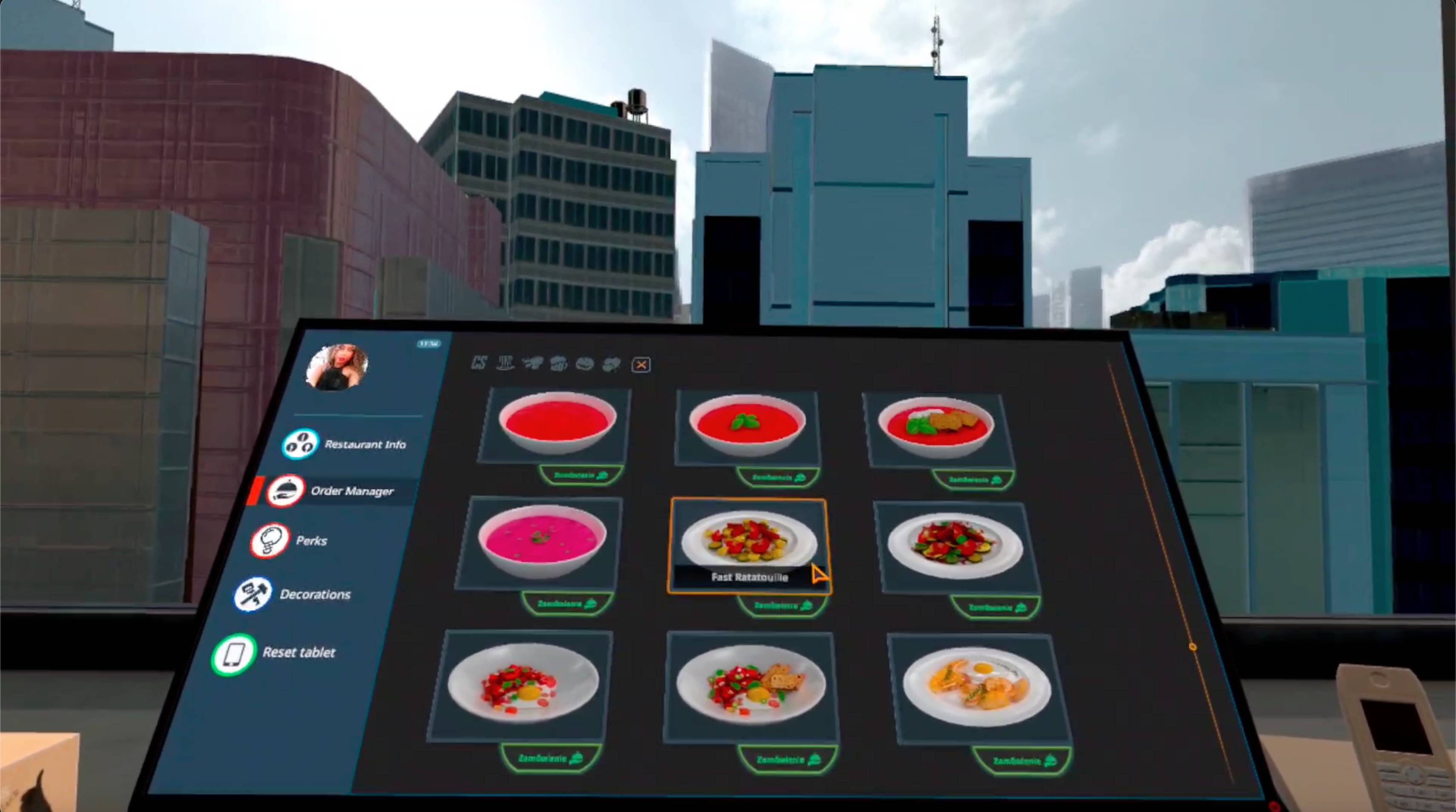 Cooking Simulator VR recipe list