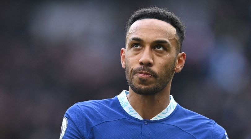 Chelsea striker Pierre-Emerick Aubameyang in action against Tottenham in February.