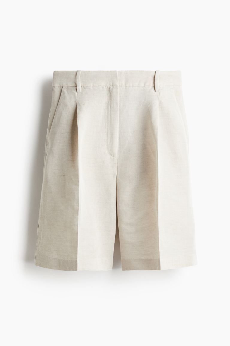 Linen-Blend Bermuda Shorts