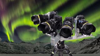 “Kálfafellsstaður上的射线带”是用四台佳能R5相机拍摄的，每台相机都有一个40毫米的镜头博金宝188app