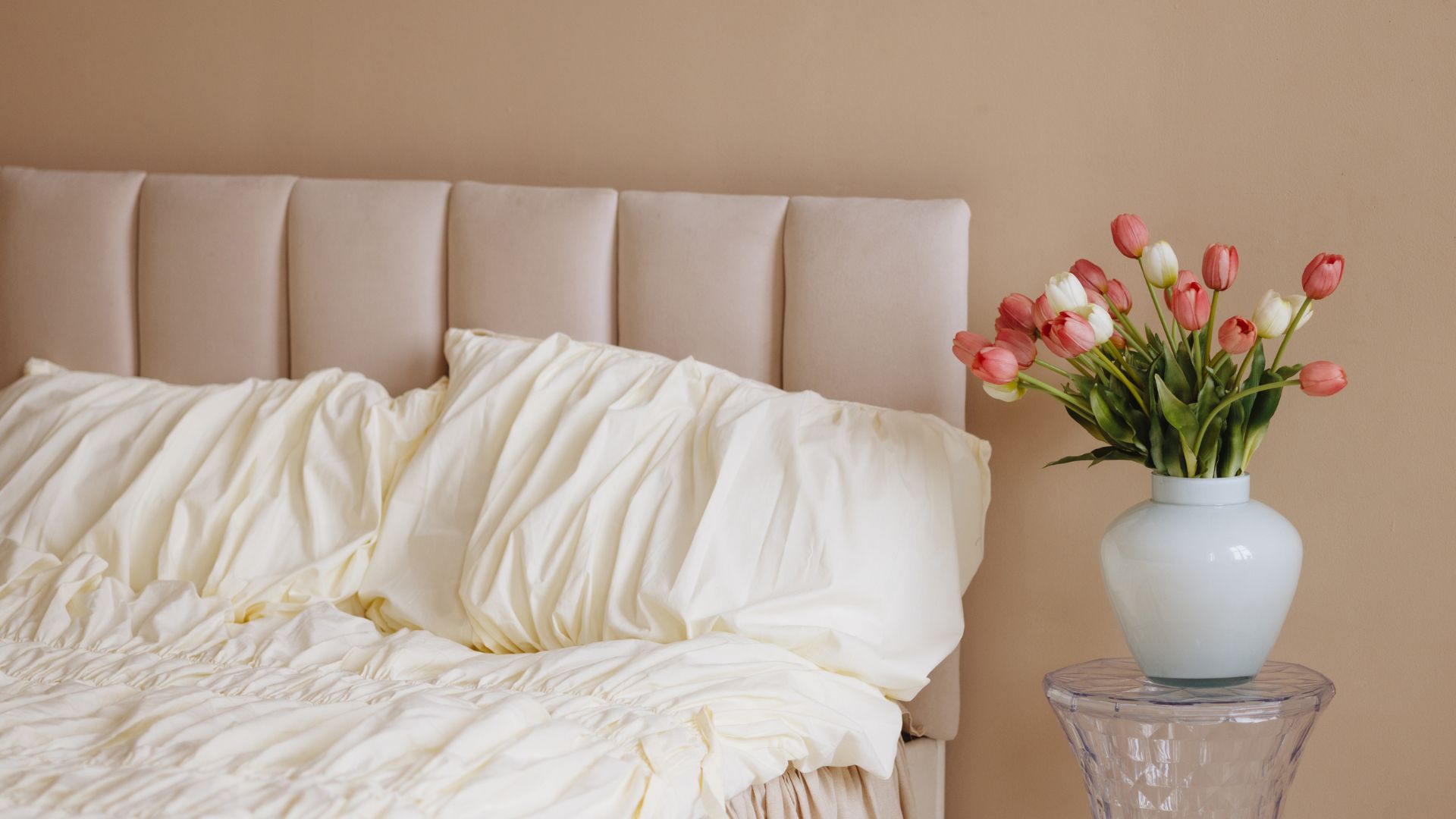Bed with new linens