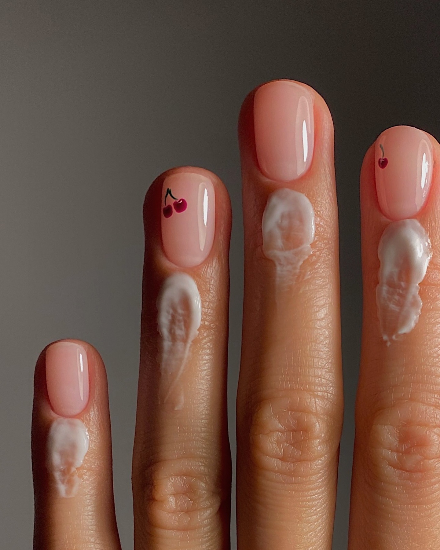 Woman with mini nail art.