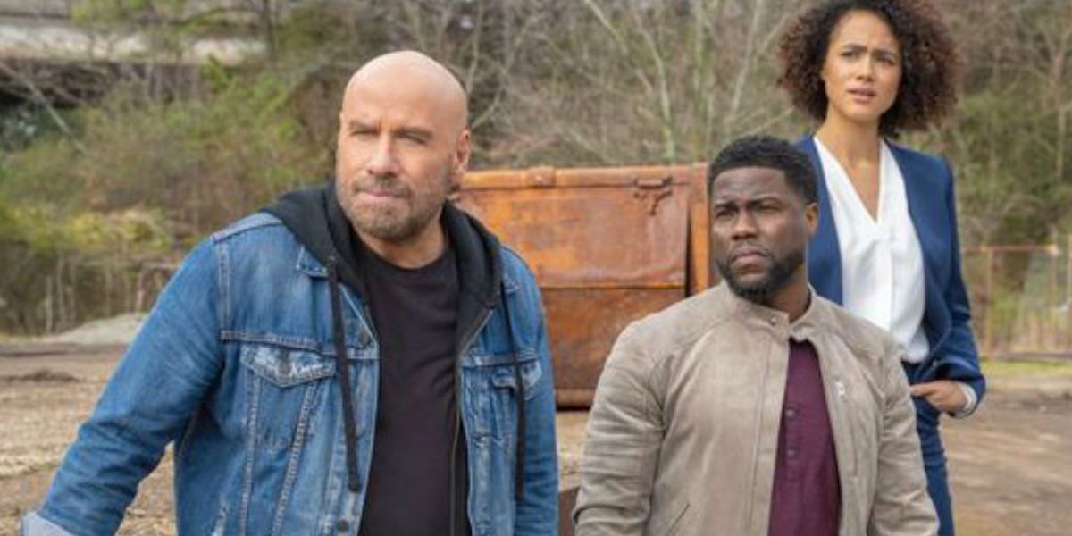 John Travolta, Kevin Hart and Nathalie Emmanuel in Die Hart