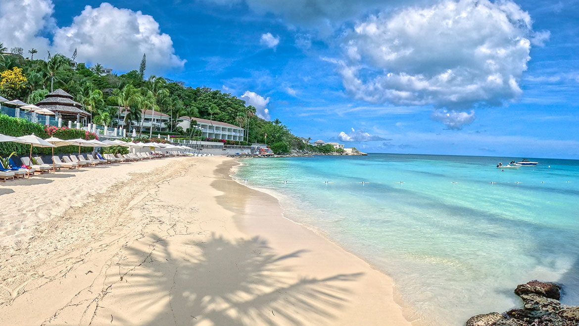 The beach at Blue Waters Resort and Spa