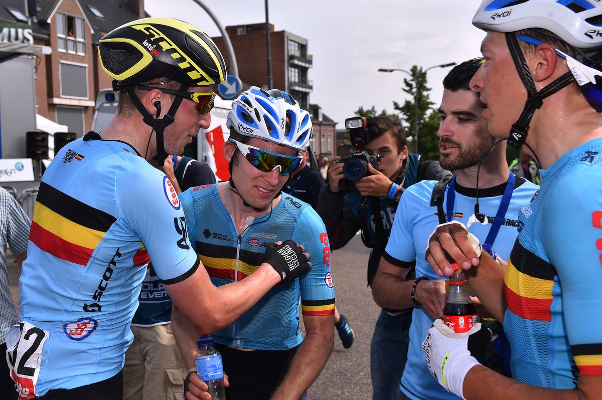 A happy Belgian team after the win