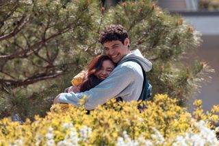 kitty song covey hugs peter kavinsky and smiles in xo kitty season 2