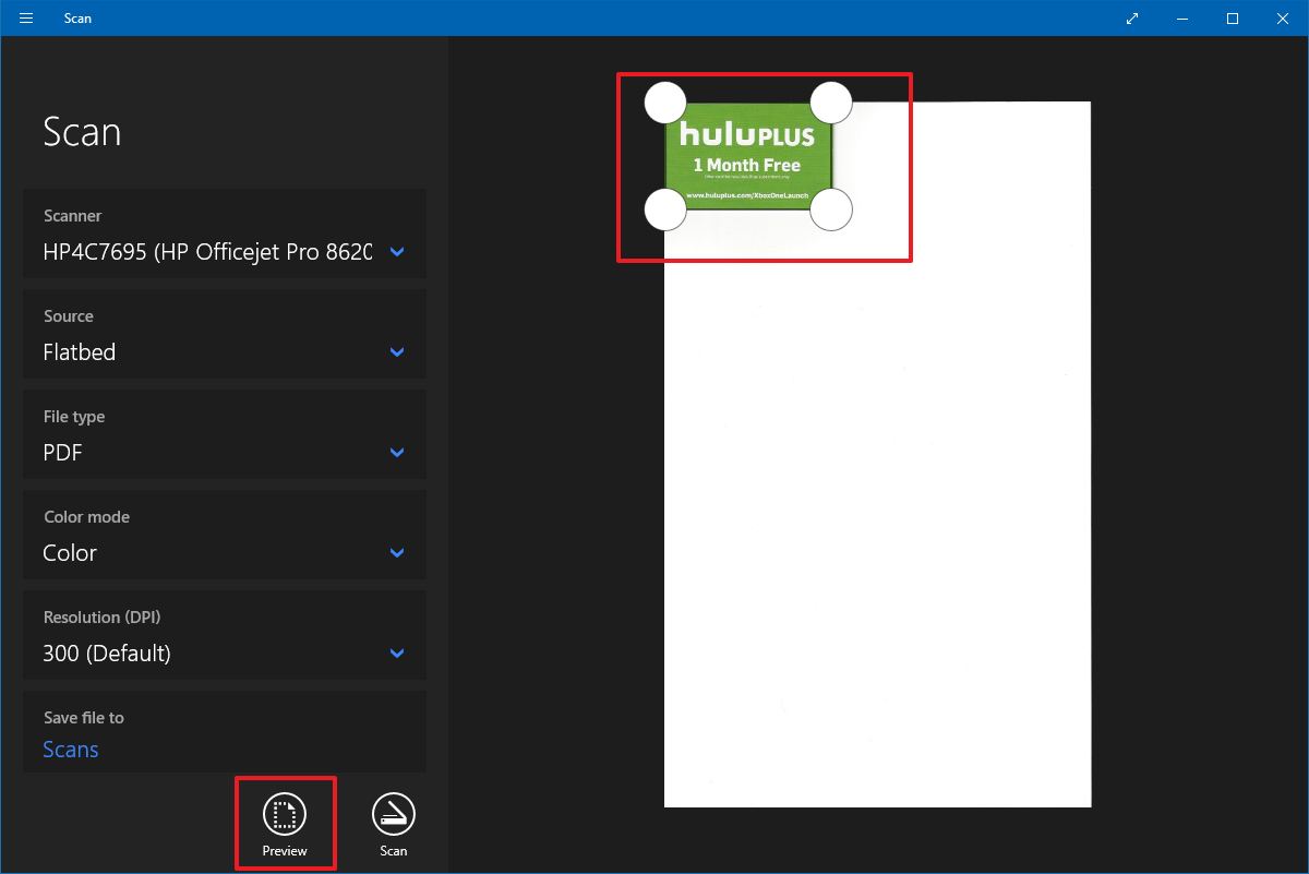 Windows Scan app preview