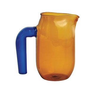 An orange glass vase