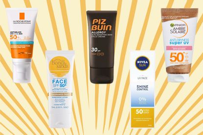 A collage of the best sunscreens for your face