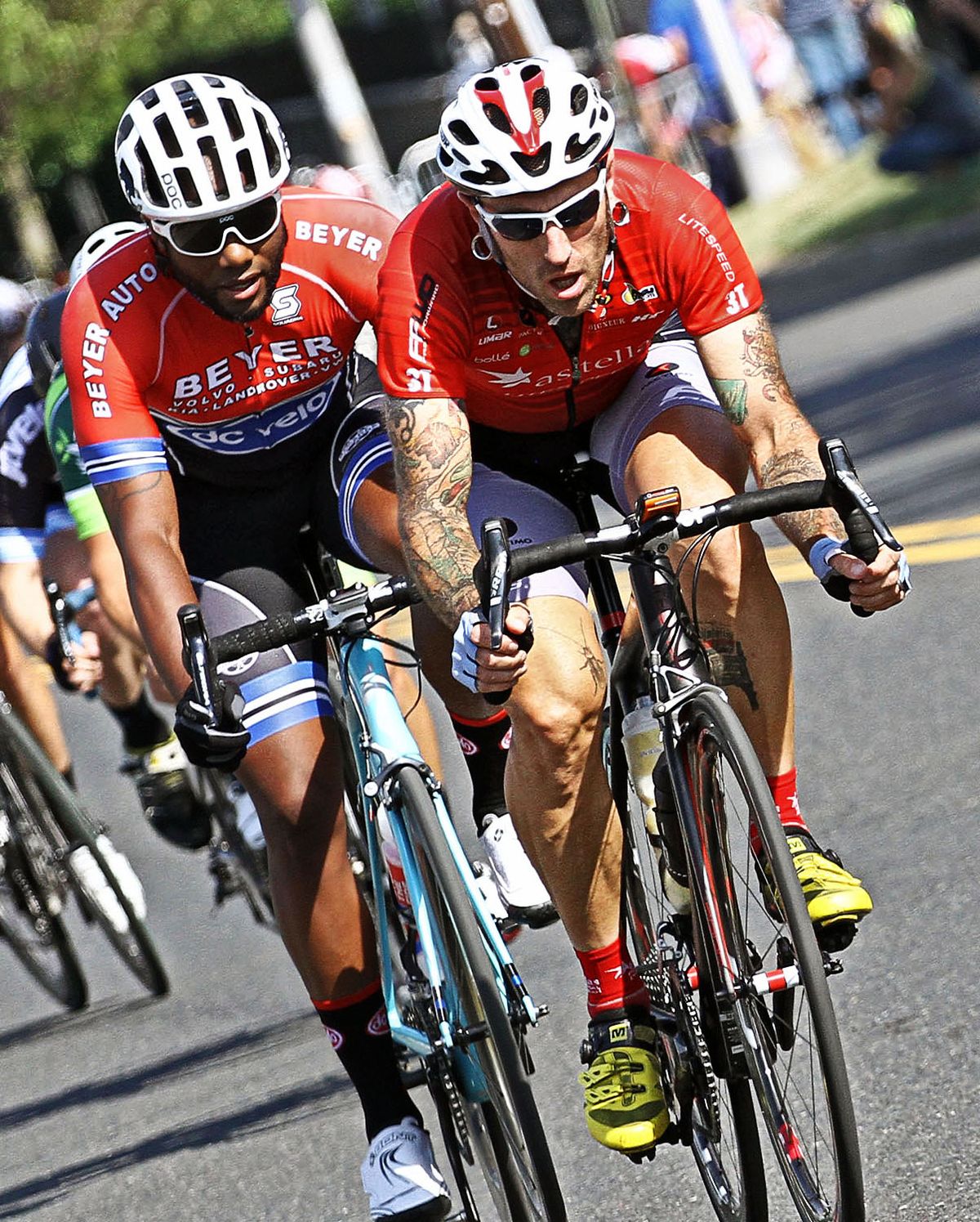 Adam Myerson (Astellas Cycling Team) celebrates his 25th Tour of Somerville