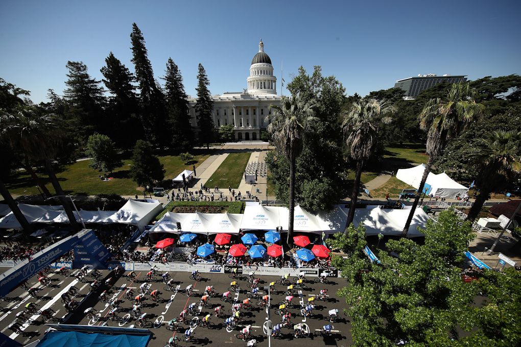 The Tour of California course around the Capitol Mall in Sacramento