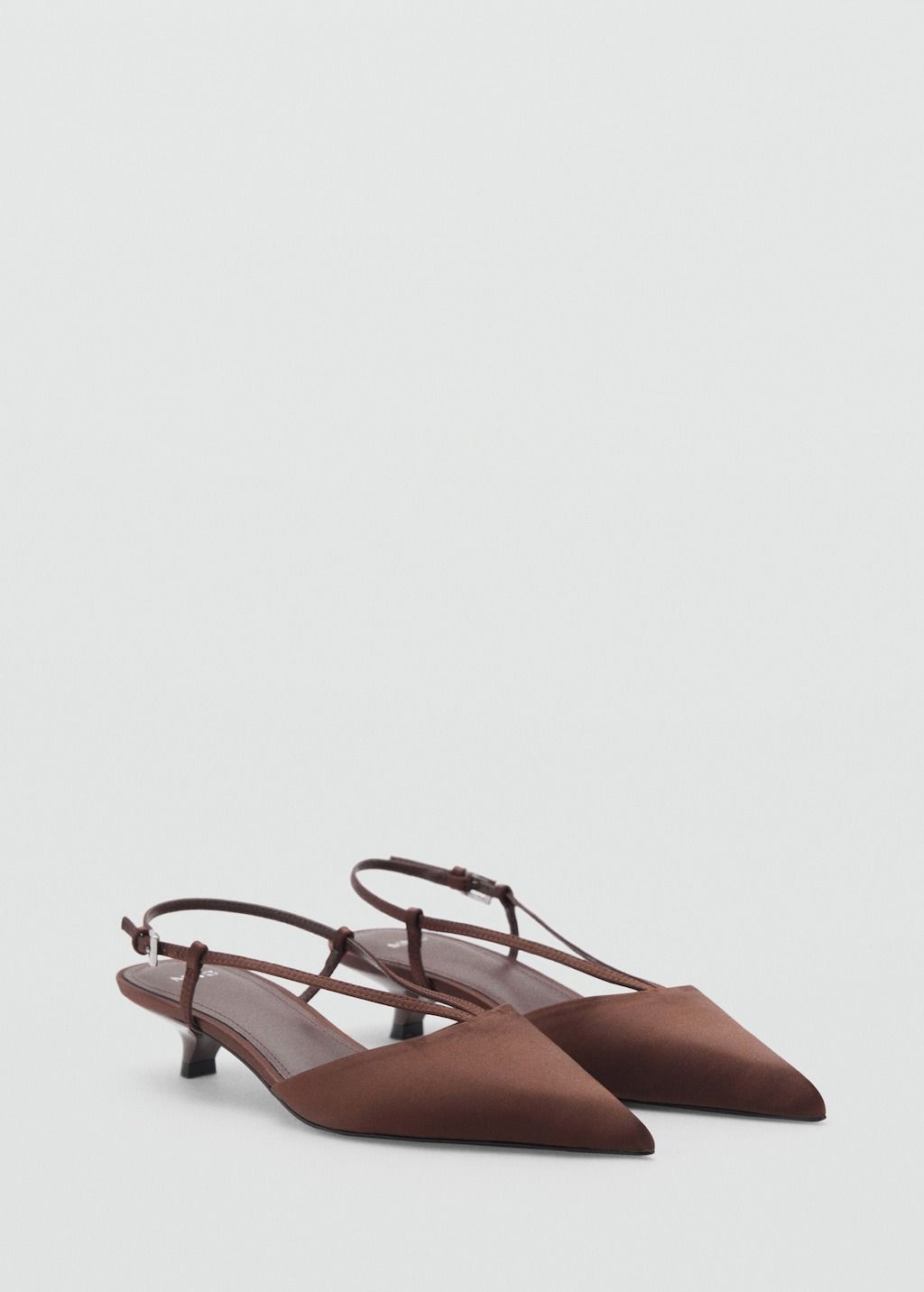 MANGO Satin Kitten-Heel Shoes