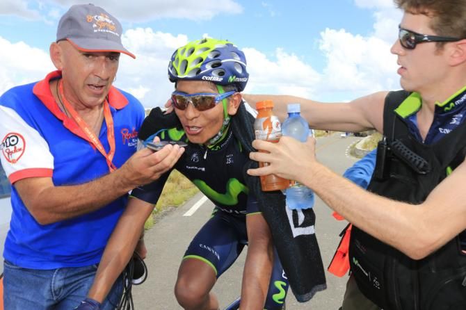 Nairo Quintana (Movistar) at the finish