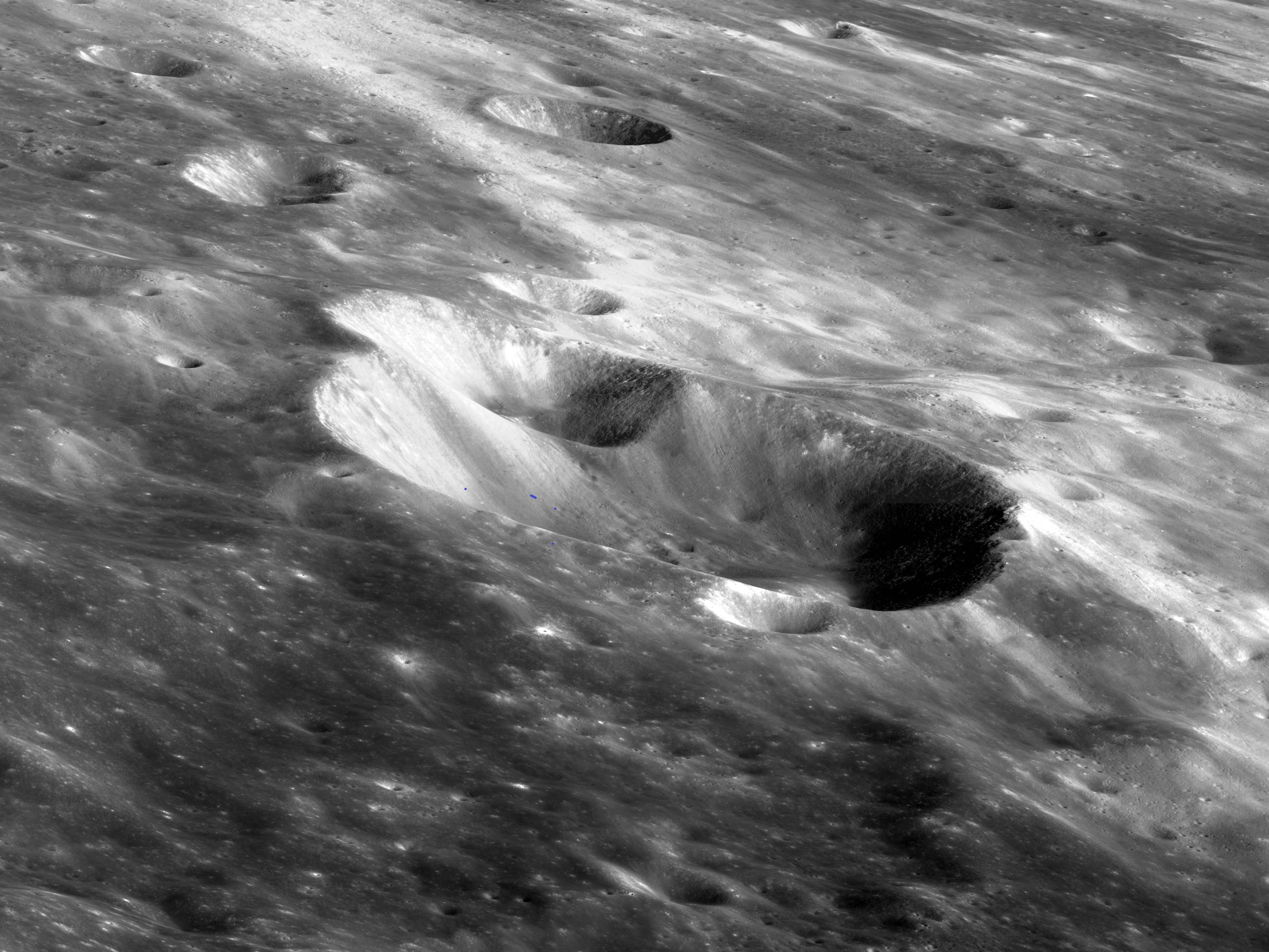 various geological features on the moon