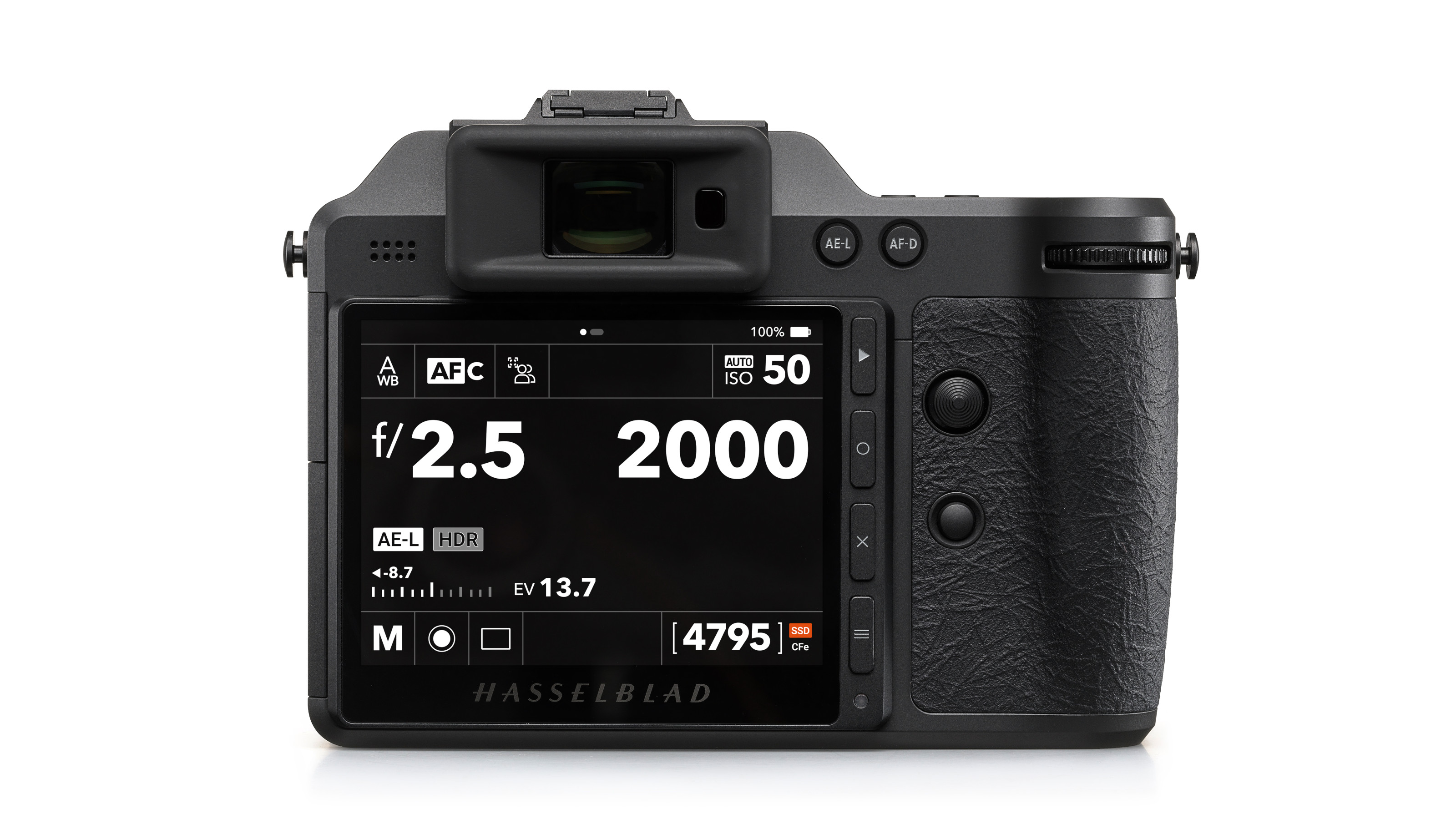 Rear view of the new Hasselblad X2D II 100C camera and XCD 2,8–4/35–100E zoom lens