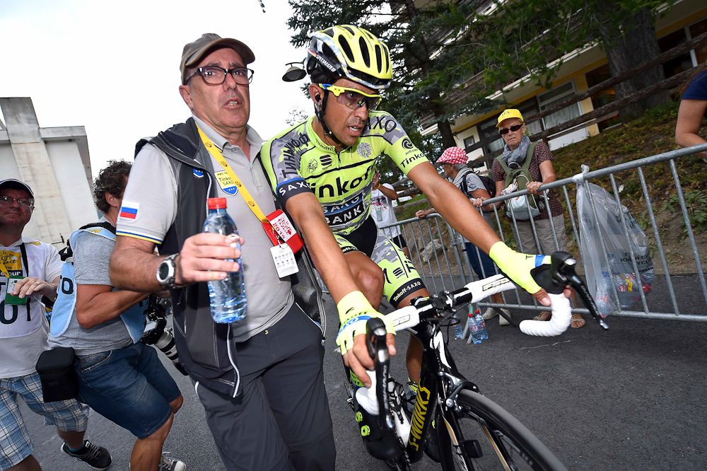 Alberto Contador at the stage 17 finish.
