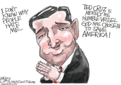 Political Cartoon U.S. Cruz God