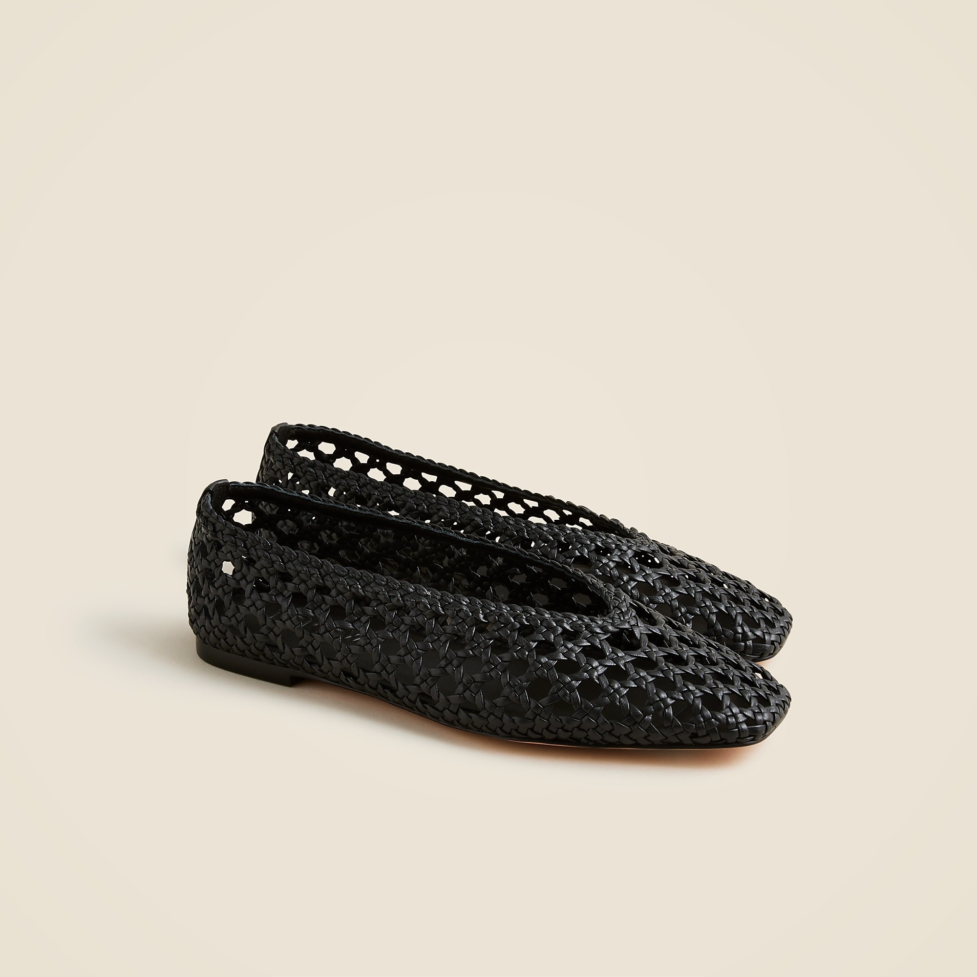 Quinn Handwoven Ballet Flats in Metallic Leather
