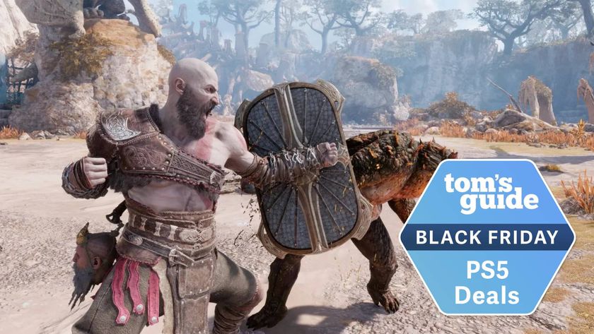 God of War Ragnarök screenshot with a Tom&#039;s Guide Black Friday deal tag