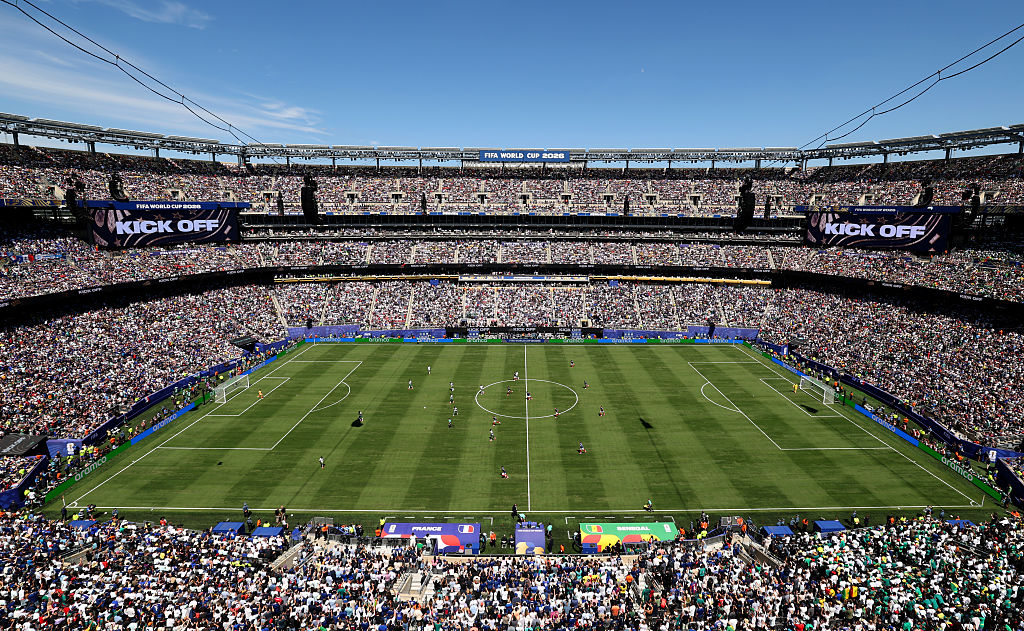 A general view of kick off during the FIFA World Cup 2026 Group I match between France and Senegal at New York New Jersey Stadium on June 16, 2026 in East Rutherford, New Jersey