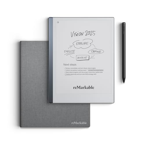 reMarkable 2 Tablet with Marker Plus Pen and Book Folio
