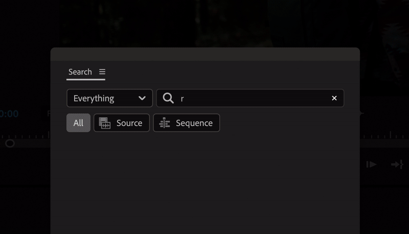 Video clip showing Adobe Premiere Pro's new Media Intelligence & Search Panel, the video shows inputting the term 'red canoe at dawn' while the software finds clips of a red canoe at dawn 