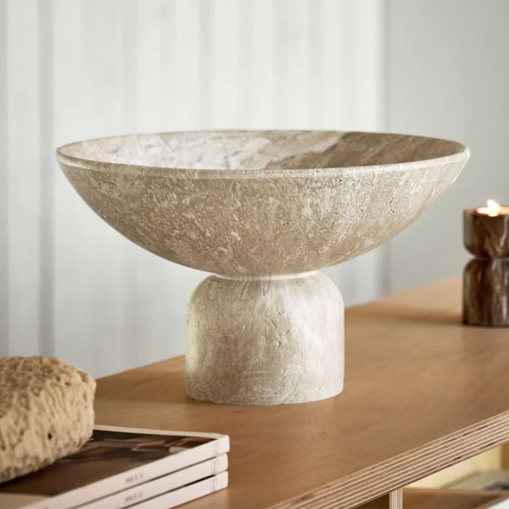 Marble footed bowl