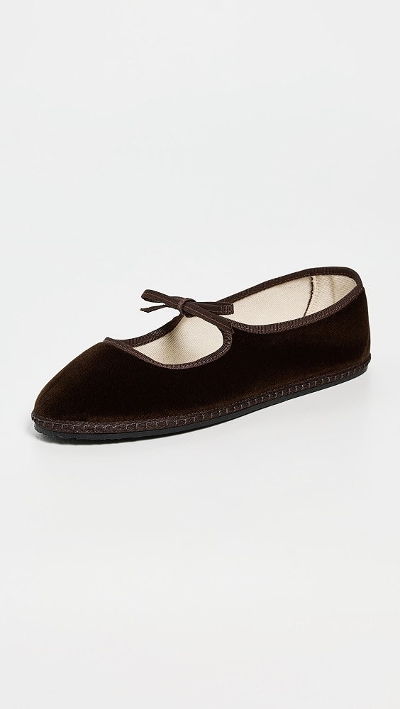 Brigitte Velvet Mary Jane Flats - Amerigo