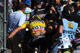 Fabian Cancellara (Trek) finished the stage in agony